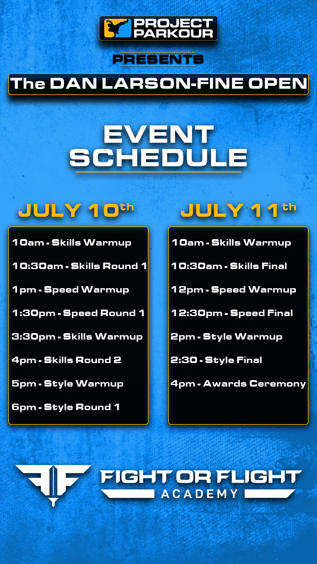 DLF Open Schedule 2021